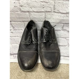 Bed Stu Men Rustic Lace Up Leather Brown Cap Toe Derby Oxford Shoes Size 11